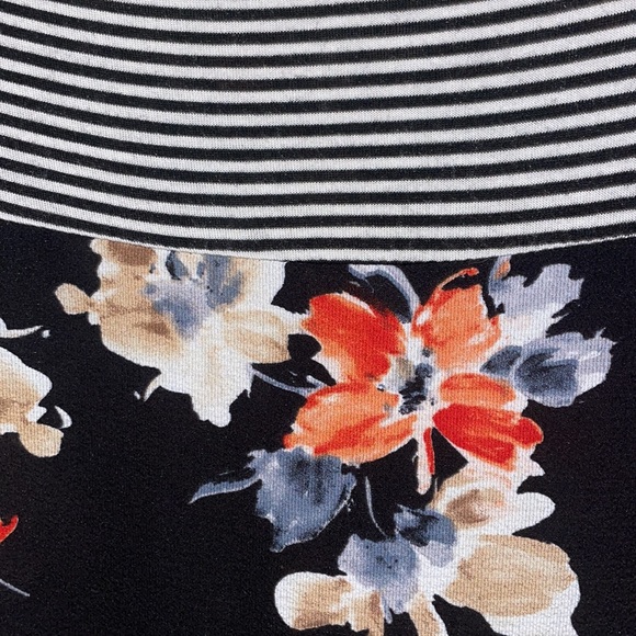 Emerald Striped/Floral 3/4 Sleeve Tunic, Women’s Large - Picture 3 of 5